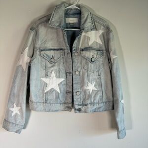Blank NYC Casual Encounter White Star Denim Jean Jacket XS